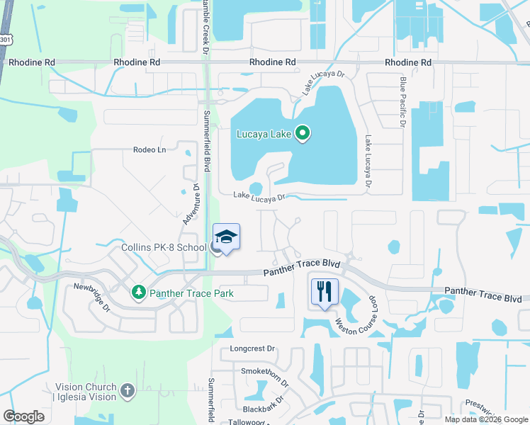 map of restaurants, bars, coffee shops, grocery stores, and more near 12306 Holmwood Greens Place in Riverview