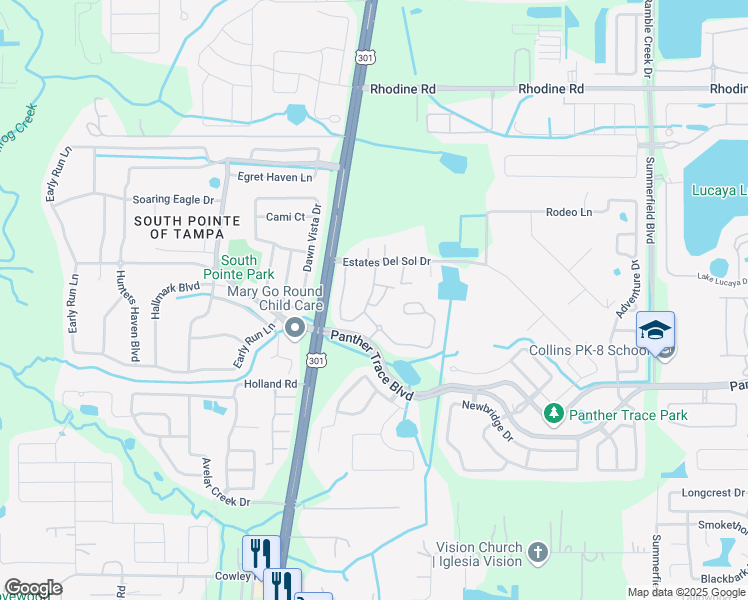 map of restaurants, bars, coffee shops, grocery stores, and more near 12342 Healey Summit Lane in Riverview