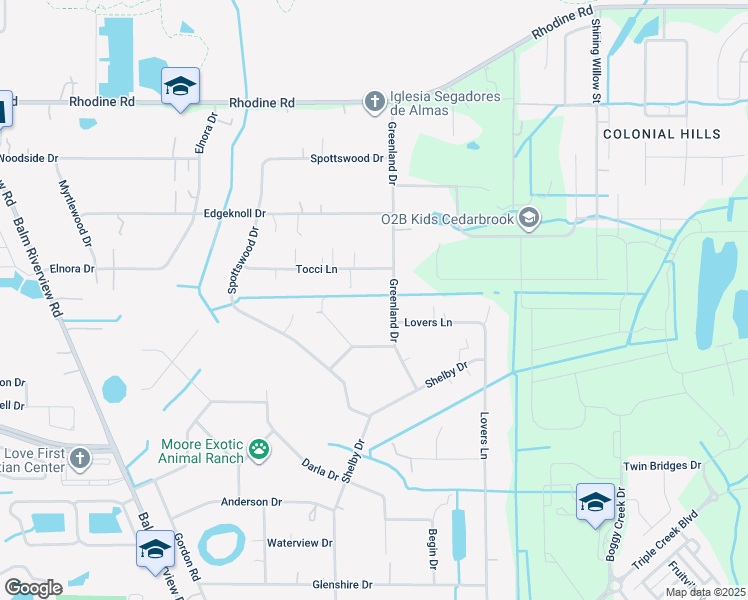 map of restaurants, bars, coffee shops, grocery stores, and more near 12511 Tocci Lane in Riverview