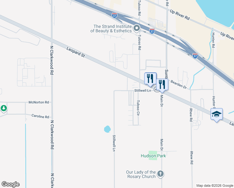 map of restaurants, bars, coffee shops, grocery stores, and more near in CORP CHRISTI