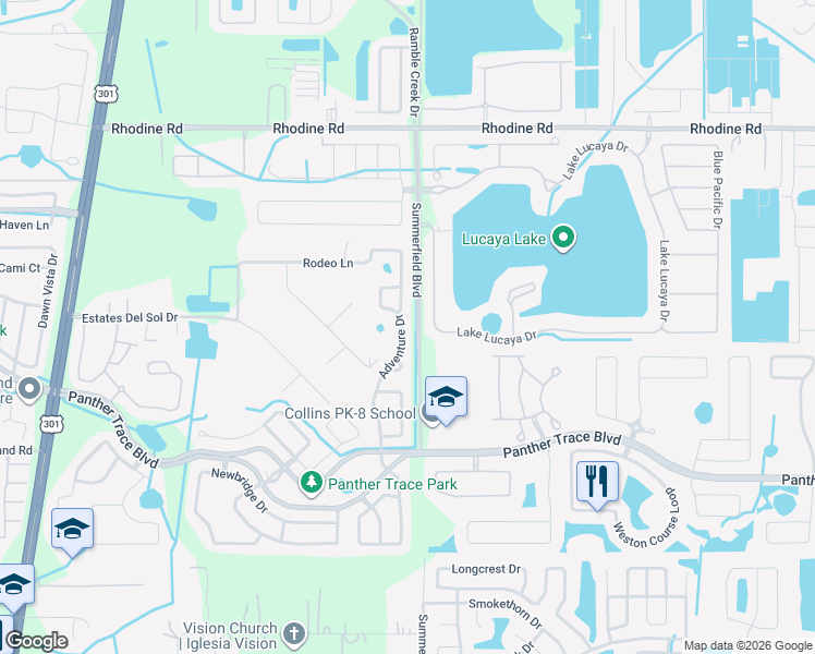 map of restaurants, bars, coffee shops, grocery stores, and more near 12308 Adventure Drive in Riverview