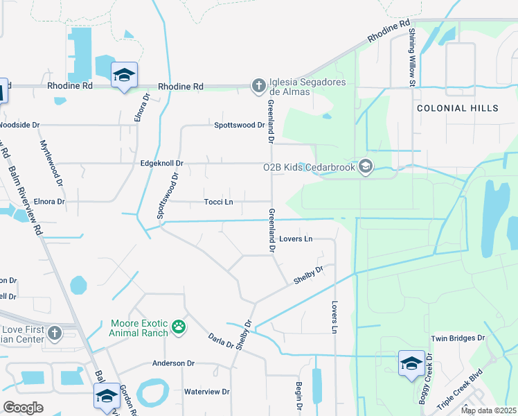 map of restaurants, bars, coffee shops, grocery stores, and more near 12511 Tocci Lane in Riverview