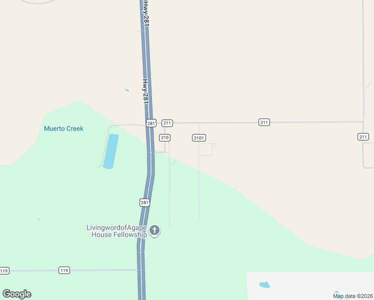 map of restaurants, bars, coffee shops, grocery stores, and more near 66 County Road 210 in Alice