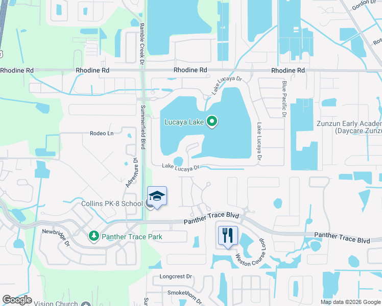 map of restaurants, bars, coffee shops, grocery stores, and more near 12303 Nora Grant Place in Riverview