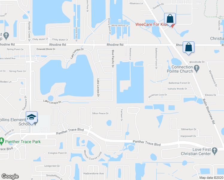 map of restaurants, bars, coffee shops, grocery stores, and more near 11606 MIss Chloe Court in Riverview