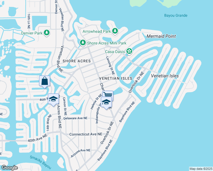 map of restaurants, bars, coffee shops, grocery stores, and more near 1819 Massachusetts Avenue Northeast in St. Petersburg