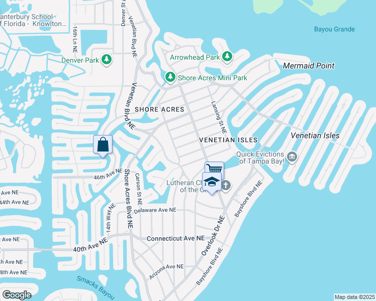 map of restaurants, bars, coffee shops, grocery stores, and more near 1743 Maryland Avenue Northeast in St. Petersburg