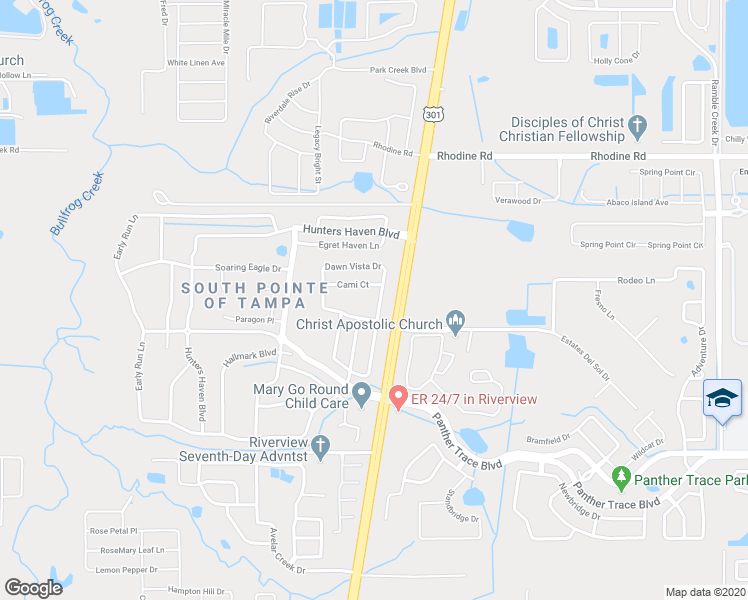 map of restaurants, bars, coffee shops, grocery stores, and more near 12309 Dawn Vista Drive in Riverview