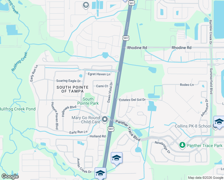 map of restaurants, bars, coffee shops, grocery stores, and more near 12308 Dawn Vista Drive in Riverview