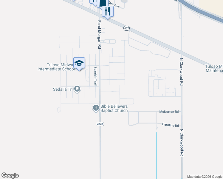 map of restaurants, bars, coffee shops, grocery stores, and more near 1744 Rand Morgan Road in Corpus Christi