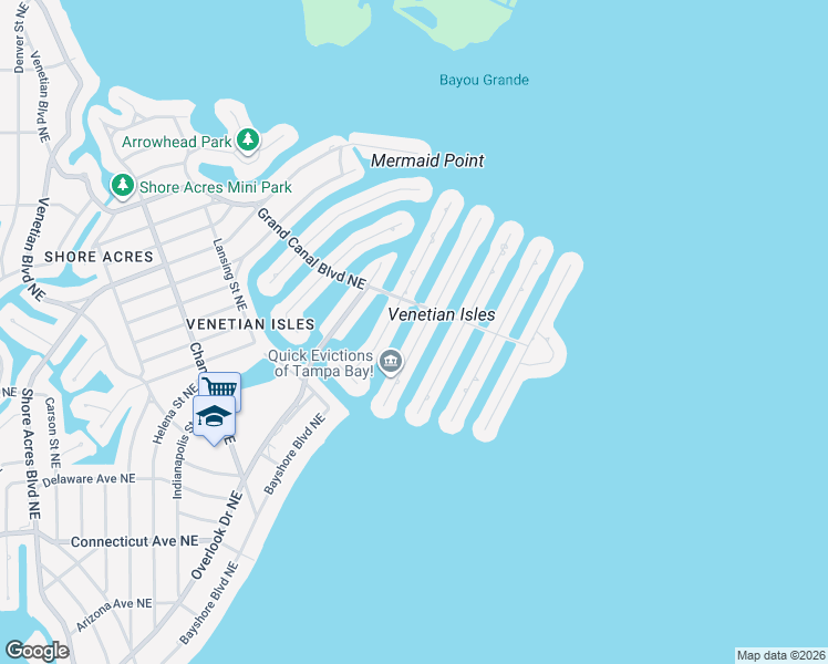 map of restaurants, bars, coffee shops, grocery stores, and more near 1979 Iowa Avenue Northeast in St. Petersburg