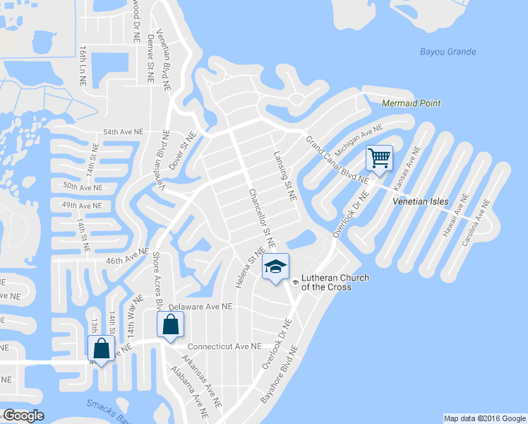 map of restaurants, bars, coffee shops, grocery stores, and more near 1819 Massachusetts Avenue Northeast in St. Petersburg