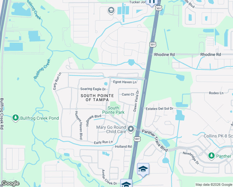 map of restaurants, bars, coffee shops, grocery stores, and more near 12202 Dawn Vista Drive in Riverview