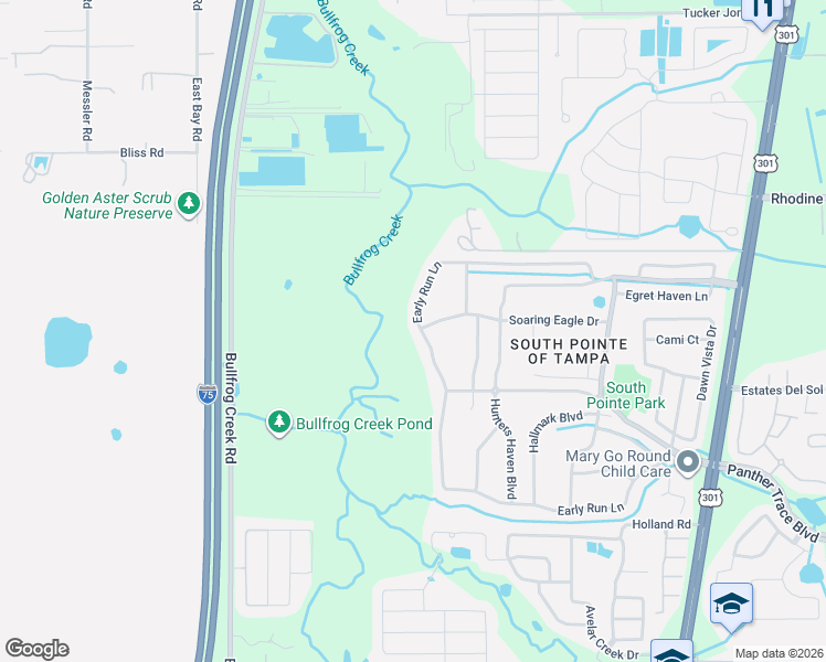 map of restaurants, bars, coffee shops, grocery stores, and more near 10304 Soaring Eagle Drive in Riverview