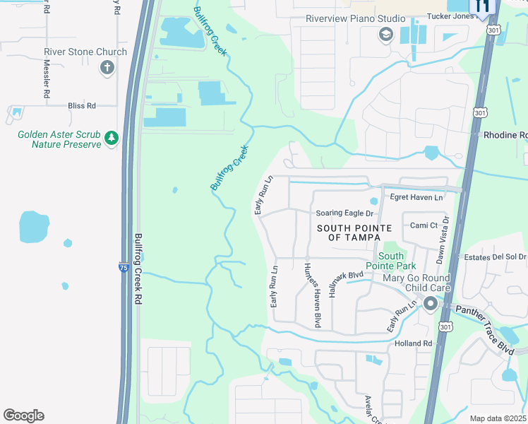 map of restaurants, bars, coffee shops, grocery stores, and more near 10304 Soaring Eagle Drive in Riverview