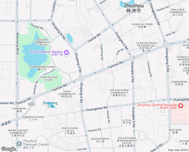 map of restaurants, bars, coffee shops, grocery stores, and more near 351 Tai Shan Lu in Zhu Zhou Shi