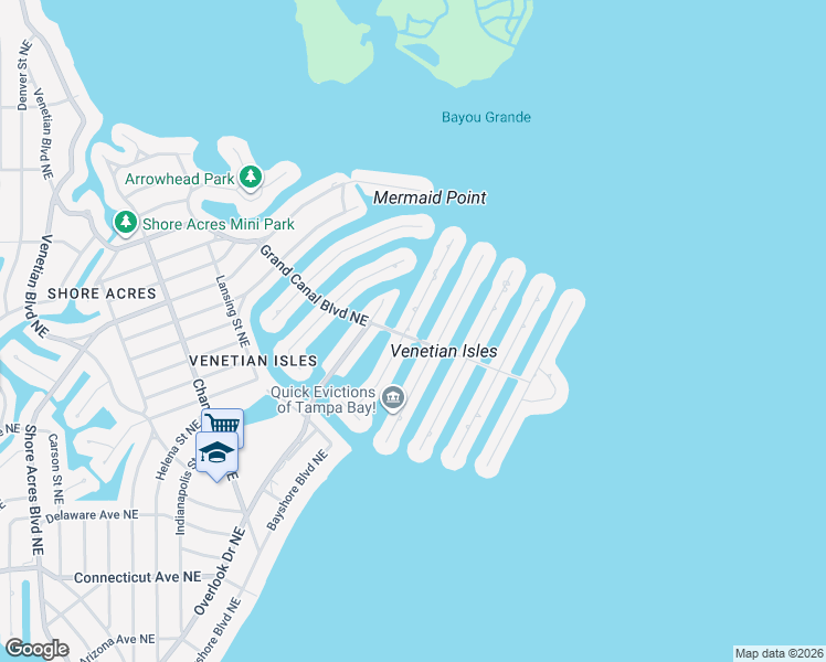 map of restaurants, bars, coffee shops, grocery stores, and more near 1998 Kansas Avenue Northeast in St. Petersburg
