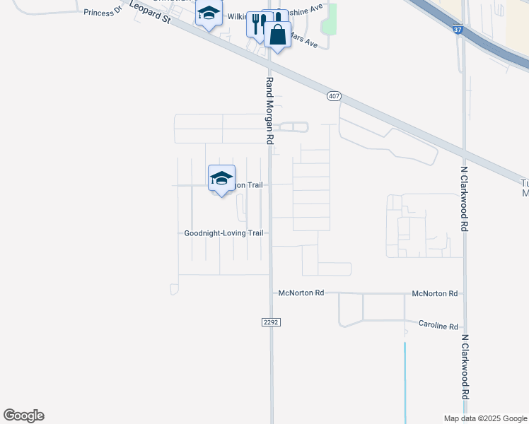 map of restaurants, bars, coffee shops, grocery stores, and more near 1826 Spanish Trail in Corpus Christi