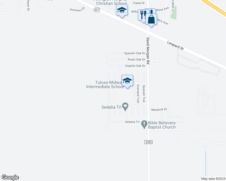 map of restaurants, bars, coffee shops, grocery stores, and more near 1913 Barlow Trail in Corpus Christi
