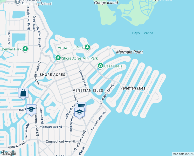 map of restaurants, bars, coffee shops, grocery stores, and more near 1972 Michigan Avenue Northeast in St. Petersburg
