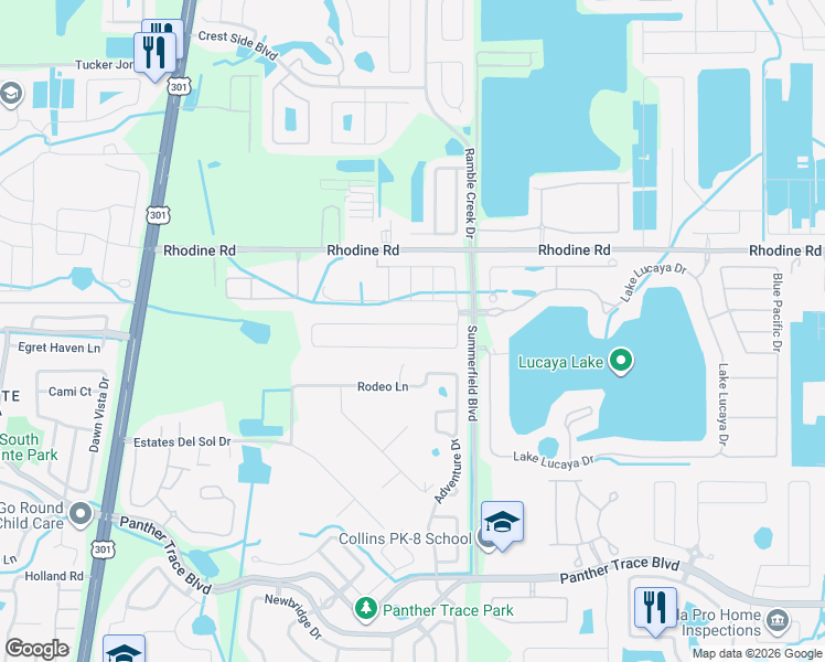 map of restaurants, bars, coffee shops, grocery stores, and more near 11231 Spring Point Circle in Riverview