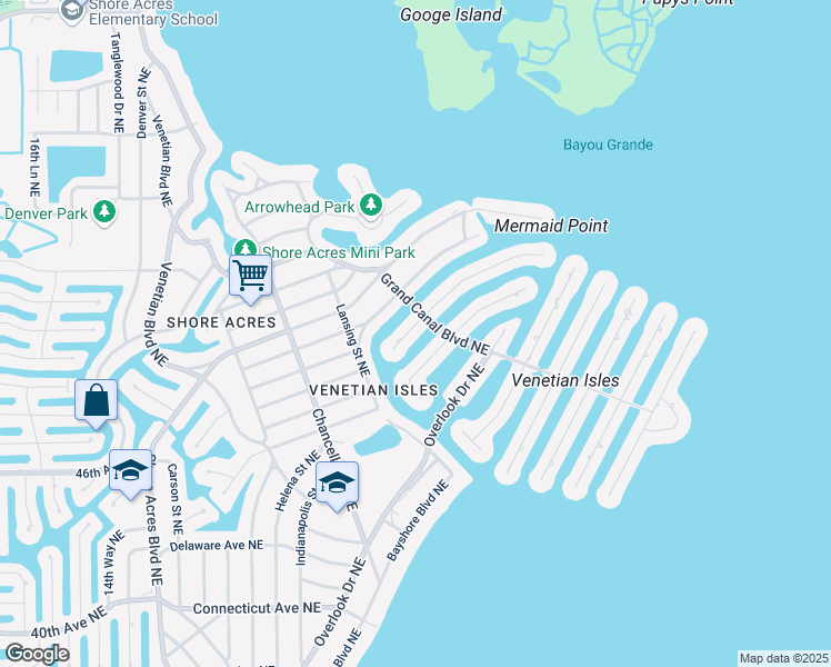 map of restaurants, bars, coffee shops, grocery stores, and more near 1972 Michigan Avenue Northeast in St. Petersburg