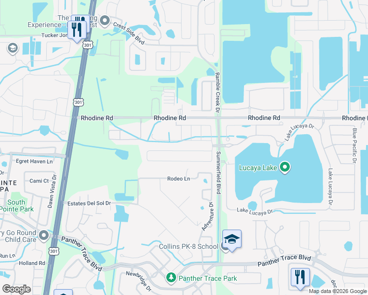 map of restaurants, bars, coffee shops, grocery stores, and more near 11232 Spring Point Circle in Riverview