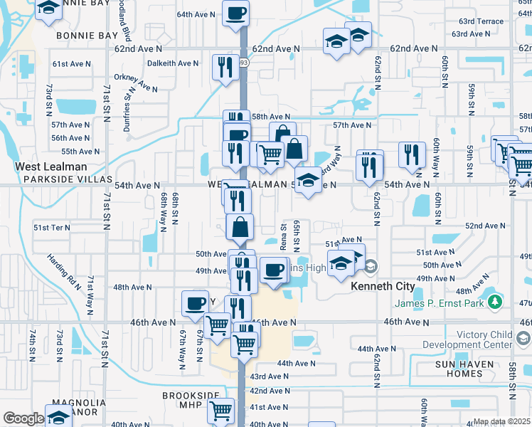 map of restaurants, bars, coffee shops, grocery stores, and more near in St. Petersburg