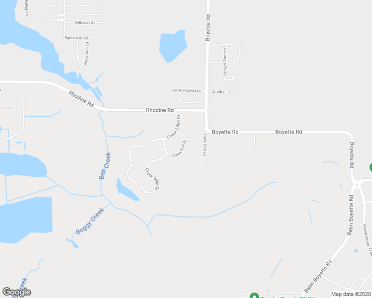 map of restaurants, bars, coffee shops, grocery stores, and more near 14229 Creek Run Drive in Riverview