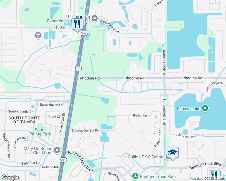map of restaurants, bars, coffee shops, grocery stores, and more near 10958 Verawood Drive in Riverview