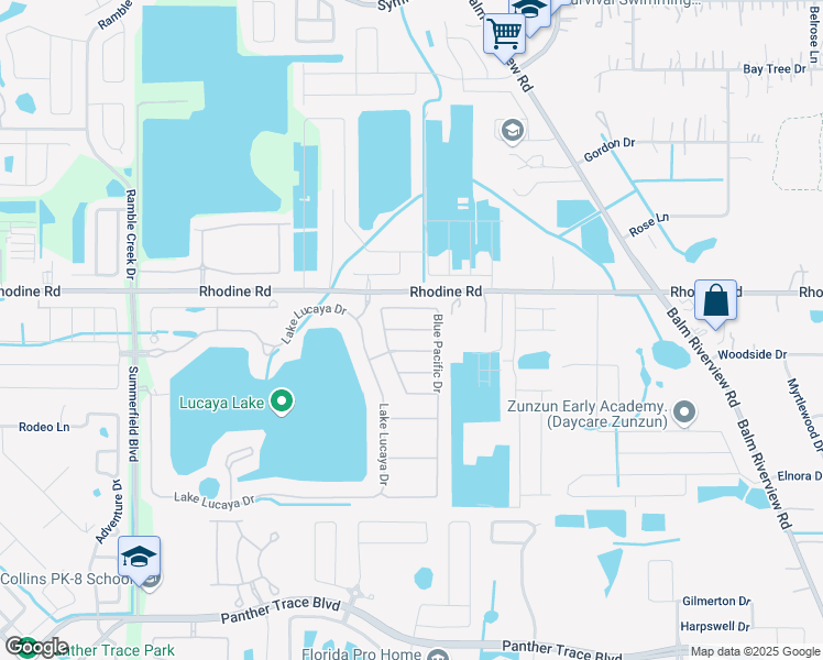 map of restaurants, bars, coffee shops, grocery stores, and more near 11604 Fringetree Court in Riverview