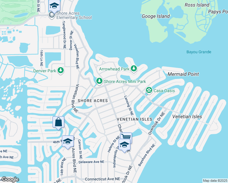 map of restaurants, bars, coffee shops, grocery stores, and more near 1842 Nevada Avenue Northeast in St. Petersburg