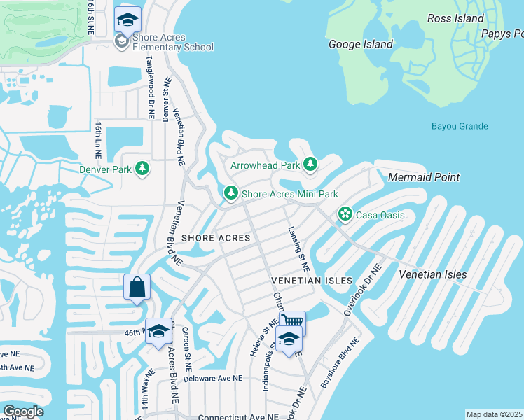 map of restaurants, bars, coffee shops, grocery stores, and more near 1842 Nevada Avenue Northeast in St. Petersburg