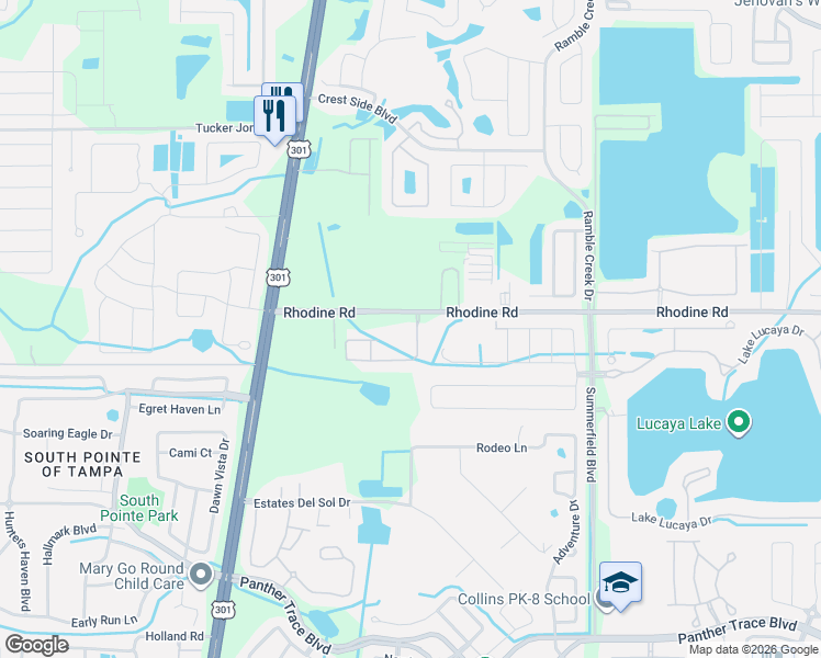 map of restaurants, bars, coffee shops, grocery stores, and more near 10958 Verawood Drive in Riverview