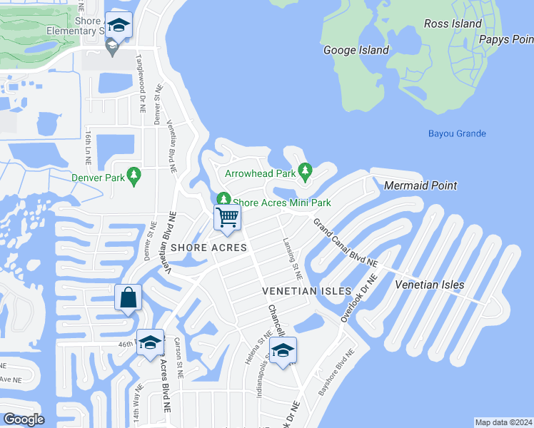 map of restaurants, bars, coffee shops, grocery stores, and more near 1867 Nevada Avenue Northeast in Saint Petersburg