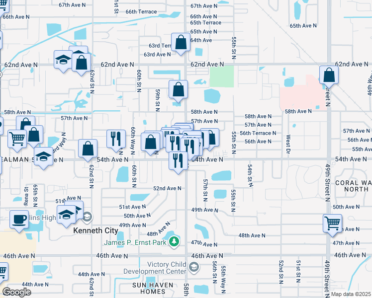 map of restaurants, bars, coffee shops, grocery stores, and more near in St. Petersburg