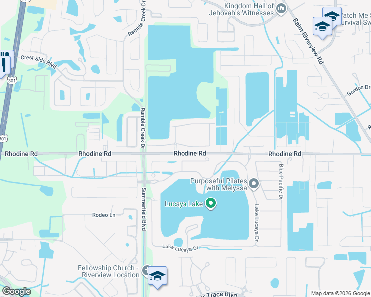 map of restaurants, bars, coffee shops, grocery stores, and more near 11411 Chilly Water Court in Riverview