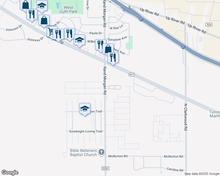 map of restaurants, bars, coffee shops, grocery stores, and more near 3266 County Road 103 in Corpus Christi