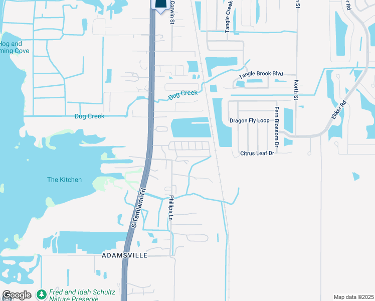 map of restaurants, bars, coffee shops, grocery stores, and more near 12130 US Highway 41 South in Gibsonton