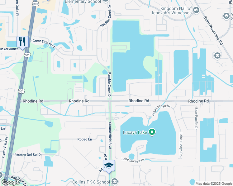 map of restaurants, bars, coffee shops, grocery stores, and more near 11322 Chilly Water Court in Riverview