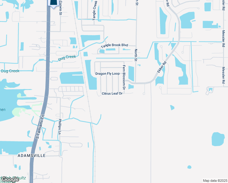map of restaurants, bars, coffee shops, grocery stores, and more near 12138 Fern Haven Avenue in Gibsonton