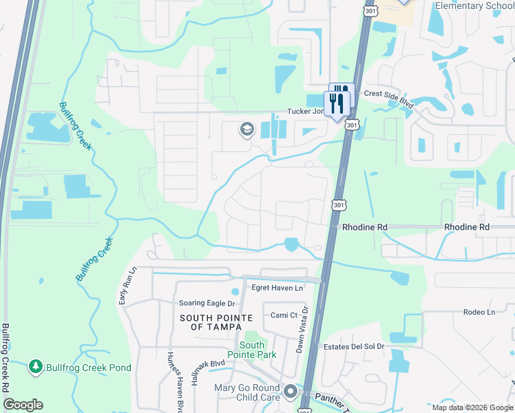 map of restaurants, bars, coffee shops, grocery stores, and more near 10440 Riverdale Rise Drive in Riverview