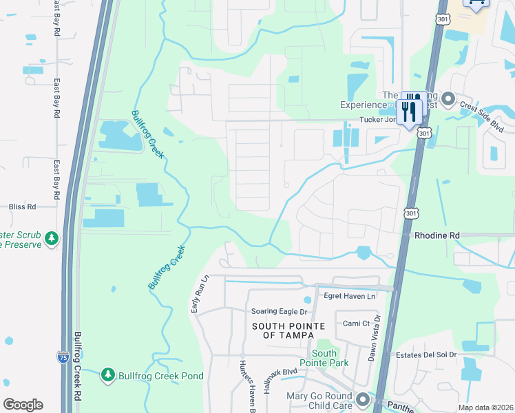 map of restaurants, bars, coffee shops, grocery stores, and more near 10209 Happy Heart Avenue in Riverview