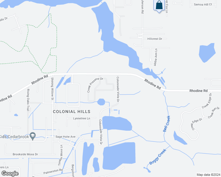 map of restaurants, bars, coffee shops, grocery stores, and more near 12259 Creek Preserve Drive in Riverview