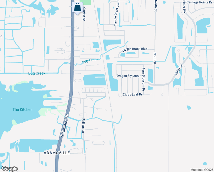 map of restaurants, bars, coffee shops, grocery stores, and more near Eastwood Drive North in Gibsonton