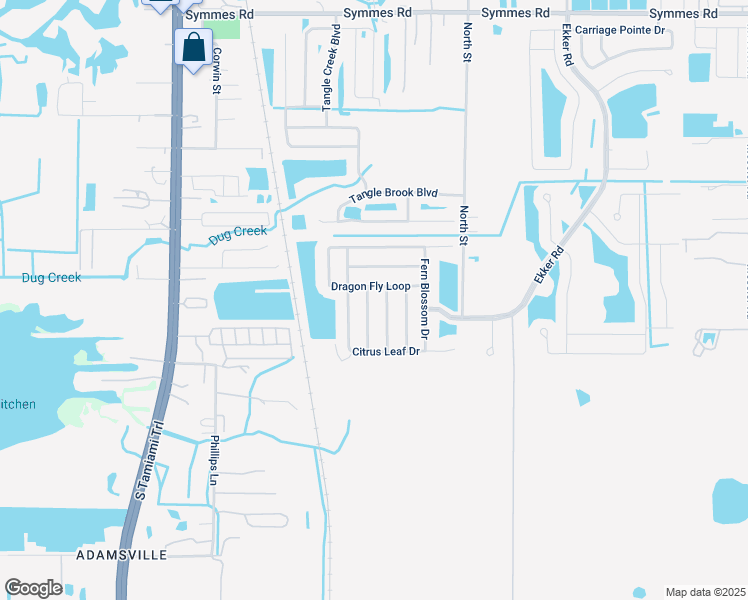 map of restaurants, bars, coffee shops, grocery stores, and more near 12123 Tree Haven Avenue in Gibsonton