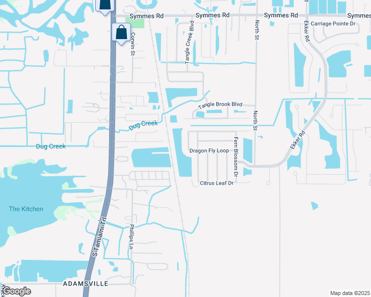 map of restaurants, bars, coffee shops, grocery stores, and more near 7514 Dragon Fly Loop in Gibsonton