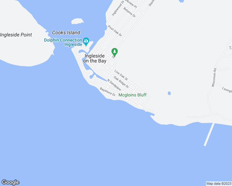 map of restaurants, bars, coffee shops, grocery stores, and more near 805 Bayshore Drive in Ingleside