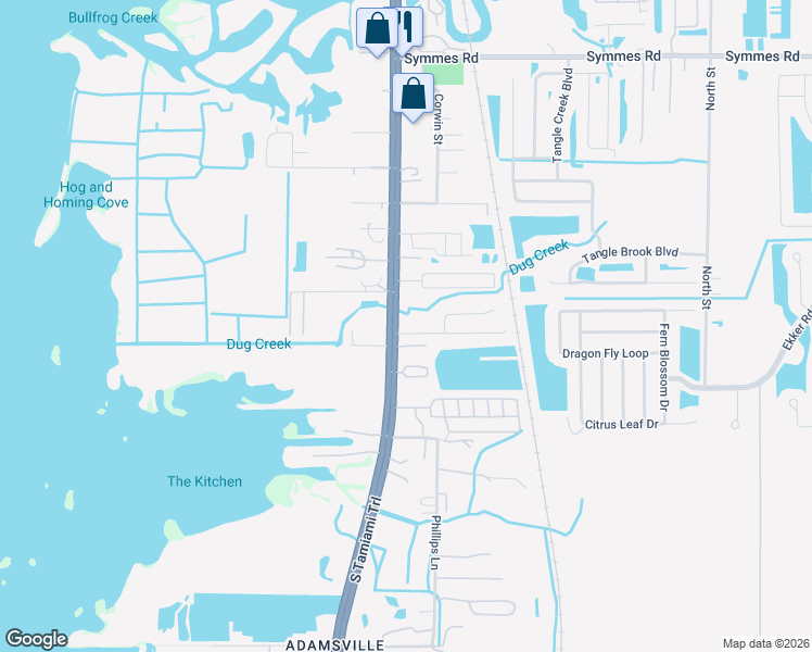 map of restaurants, bars, coffee shops, grocery stores, and more near 12002 US Highway 41 South in Gibsonton