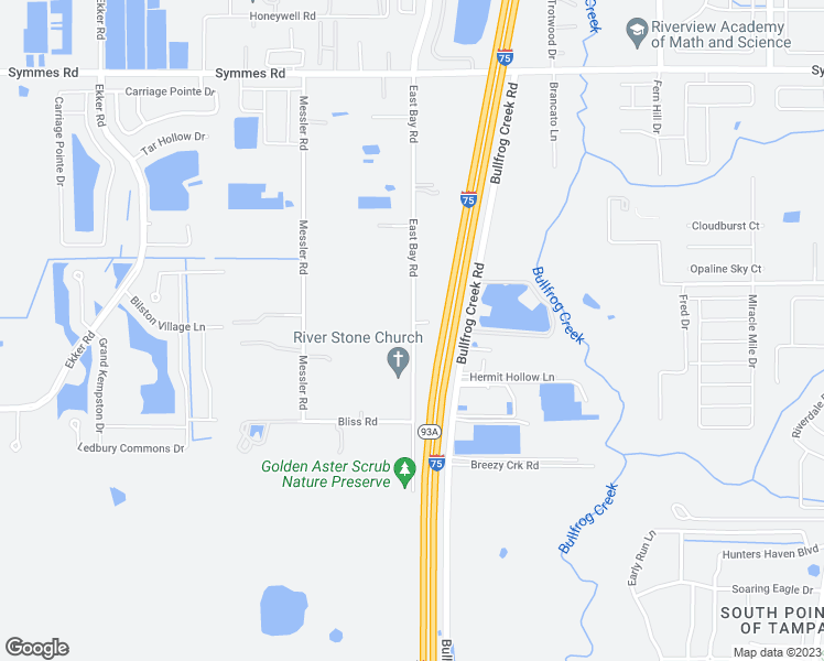 map of restaurants, bars, coffee shops, grocery stores, and more near 11901 East Bay Road in Gibsonton